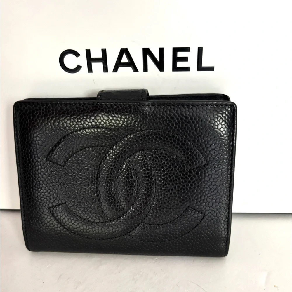 Authentic Chanel bifold black wallet